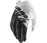 100% iTrack Off Road Gloves For Men's White/Steel Grey View