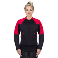 Viking Cycle Freedom Black/Red Textile Motorcycle Jacket For Women