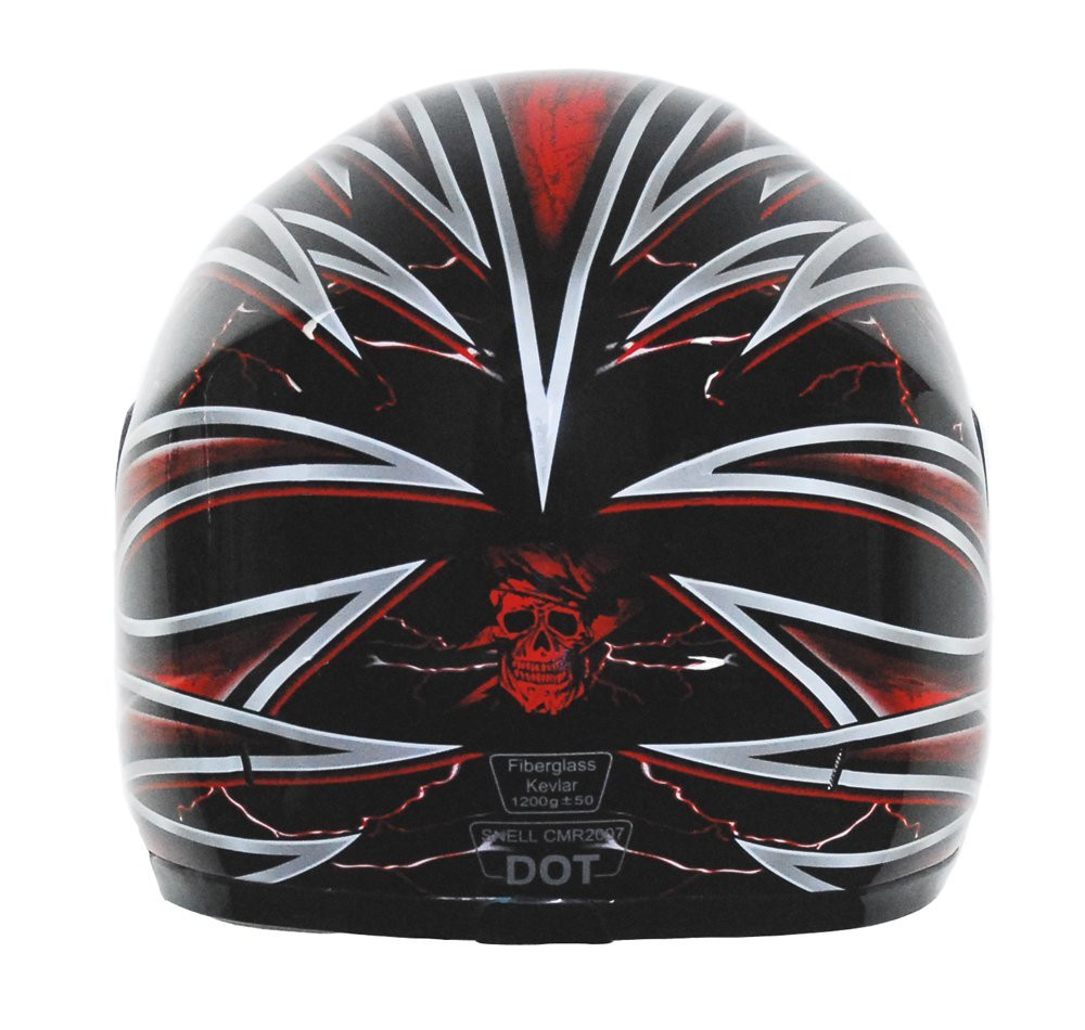 Vega Trak  Full Face Karting Helmet with Universe Graphic Red, X-Small 