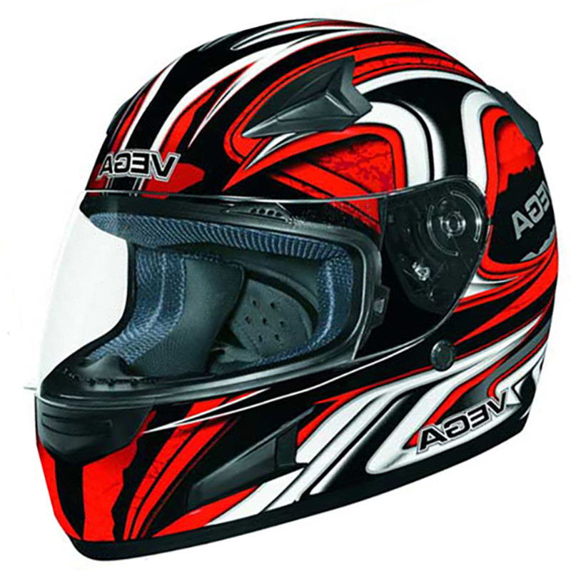 Red, X-Small Vega Trak  Full Face Karting Helmet with Universe Graphic 