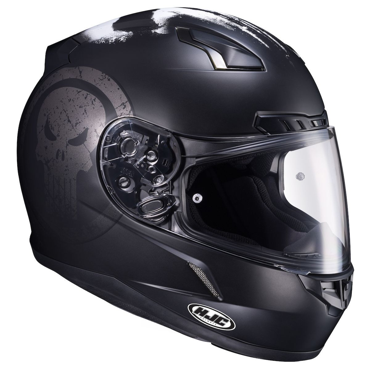HJC CL-17 Marvel Punisher 2 Motorcycle Helmet Black XXL 2X 2XL Snell M2015