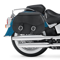 Nomad USA Large Leather Throw-over Motorcycle Saddlebags  2