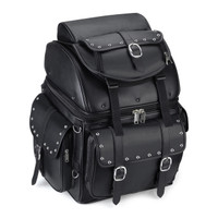Viking Backrest Studded Leather Motorcycle Bag