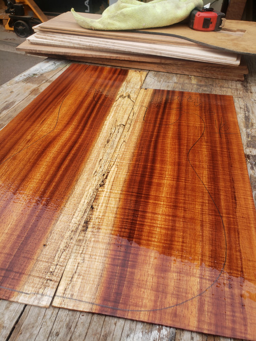 23 & 19.8 right and left halves 1/8" thick thicknessed 60 grit read to glue 