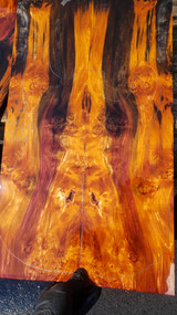Orange red black boxelder burl stabilized  bookmatch 9.10.24.002