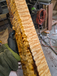 quilted maple turning spindle  A 1.20.26.