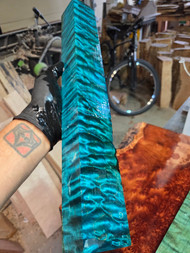 Blue quilted maple turning spindle 5.2025