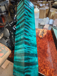 Blue quilted maple turning spindle 8.2025