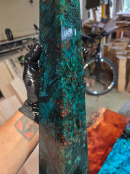 Blue burl maple turning spindle 4.2025