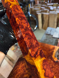 amboyna burl stabilized spindle C.2025