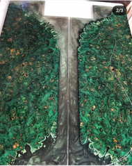 green MAPLE BURL dyed and stabilized casted bookmatch 2019.2.03.001