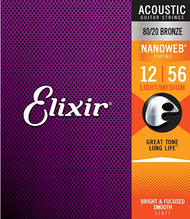 Elixir 11077 Lt-Med 80/20 Nano Acoustic 12-56