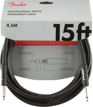 Fender Professional Series Instrument Cable, Straight/Straight, 15', Black