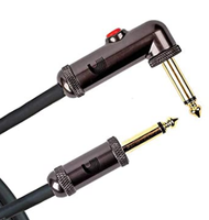 D'Addario Circuit Breaker Instrument Cable with Latching Cut-Off Switch, Right Angle Plug, 10 feet