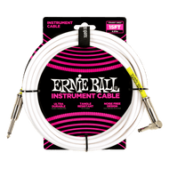 Ernie Bal 6400 Classic Instrument Cable Straight/Angle 15' White