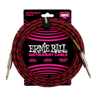 Ernie Ball Braided Instrument Cable Straight/Straight 18' - Red/Black