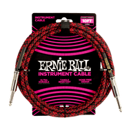 Ernie Ball Braided Instrument Cable Straight/Straight 10' - Red/Black