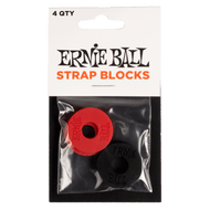 Ernie Ball Strap Blocks - Red and Black - 4 Pack P04603