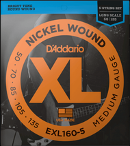 D'Addario EXL160-5  50-135 Medium 5-String, Long Scale, XL