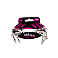 Ernie Ball Flat Ribbon Patch Cable 3in - White - 3 Pack