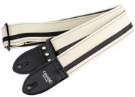 Couch White with Black Vinyl Racer X Guitar Strap