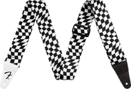Fender Wavy Checkerboard Polyester Strap, Black/White