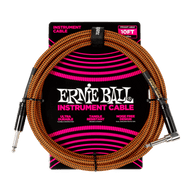 Ernie Ball Braided Instrument Cable Straight/Angle 10ft - Pumpkin Pie