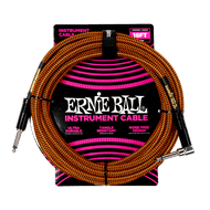 Ernie Ball Braided Instrument Cable Straight/Angle 18ft - Pumpkin Pie