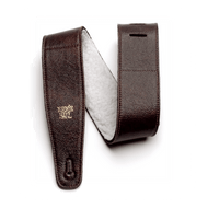 Ernie Ball 2.5in Italian Leather w/Fur Padding Guitar Strap/Bass Strap - Chestnut