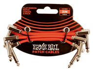 Ernie Ball Flat Ribbon Patch Cable 3in - Red - 3 Pack