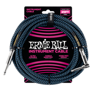 Ernie Ball Braided Instrument Cable Straight/Angle 25ft - Black/Blue