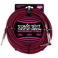 Ernie Ball Braided Instrument Cable Straight/Angle 25ft - Black/Red