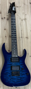 Used Ibanez GRG7221QA Trans Blue Burst