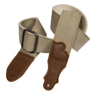 Franklin Distressed Canvas Guitar Strap - Glove Leather End Tab