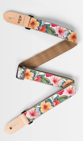 Kala STP-P-HIBISCUS-VWT Vint White Uke Strap