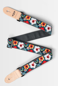 Kala STP-P-HIBISCUS-VBK Vint Blk Uke Strap