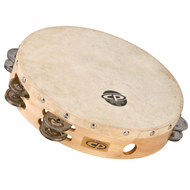 CP 10” Wood Headed Tambourine, Double Row Jingles CP380