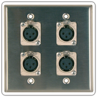 RAPCO Quad XLR Female DP-4DFN double gang input plate