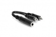 Hosa YPR131 Y Cable, 1/4 in TSF to Dual RCA