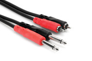 Hosa CPR201 Dual 1/4" TS to Dual RCA, 1 meter