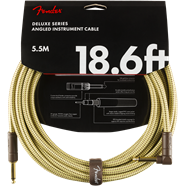 Fender Deluxe Series Instrument Cable, Straight/Angle, 18.6', Tweed