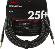 Fender Deluxe Series Instrument Cable, Straight/Straight, 25', Black Tweed