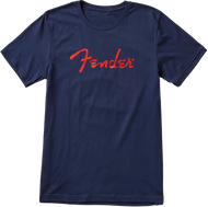 Fender® Foil Spaghetti Logo T-Shirt, Blue, XXL