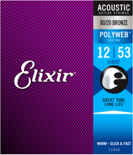 Elixir® 11050 Acoustic 80/20 Bronze Strings with POLYWEB® 12-53