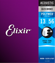 Elixir®  11100 Acoustic 80/20 Bronze Strings with POLYWEB® 13-56