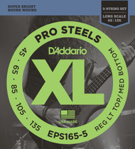 D'Addario EPS165-5 ProSteel Custom Light 45-135 5-String Bass Guitar Strings