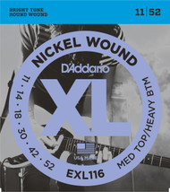 D'Addario EXL116 Nickel Medium Top/Heavy Bottom 11-52 Electric Guitar Strings