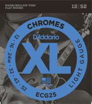 D'Addario ECG25 Chromes Flat Wound 12-52 Electric Guitar Strings