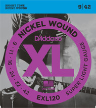 D'Addario EXL120 Nickel Super Light 9-42 Electric Guitar Strings
