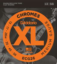 D'Addario ECG26 Chromes Flat Wound 13-56 Electric Guitar Strings